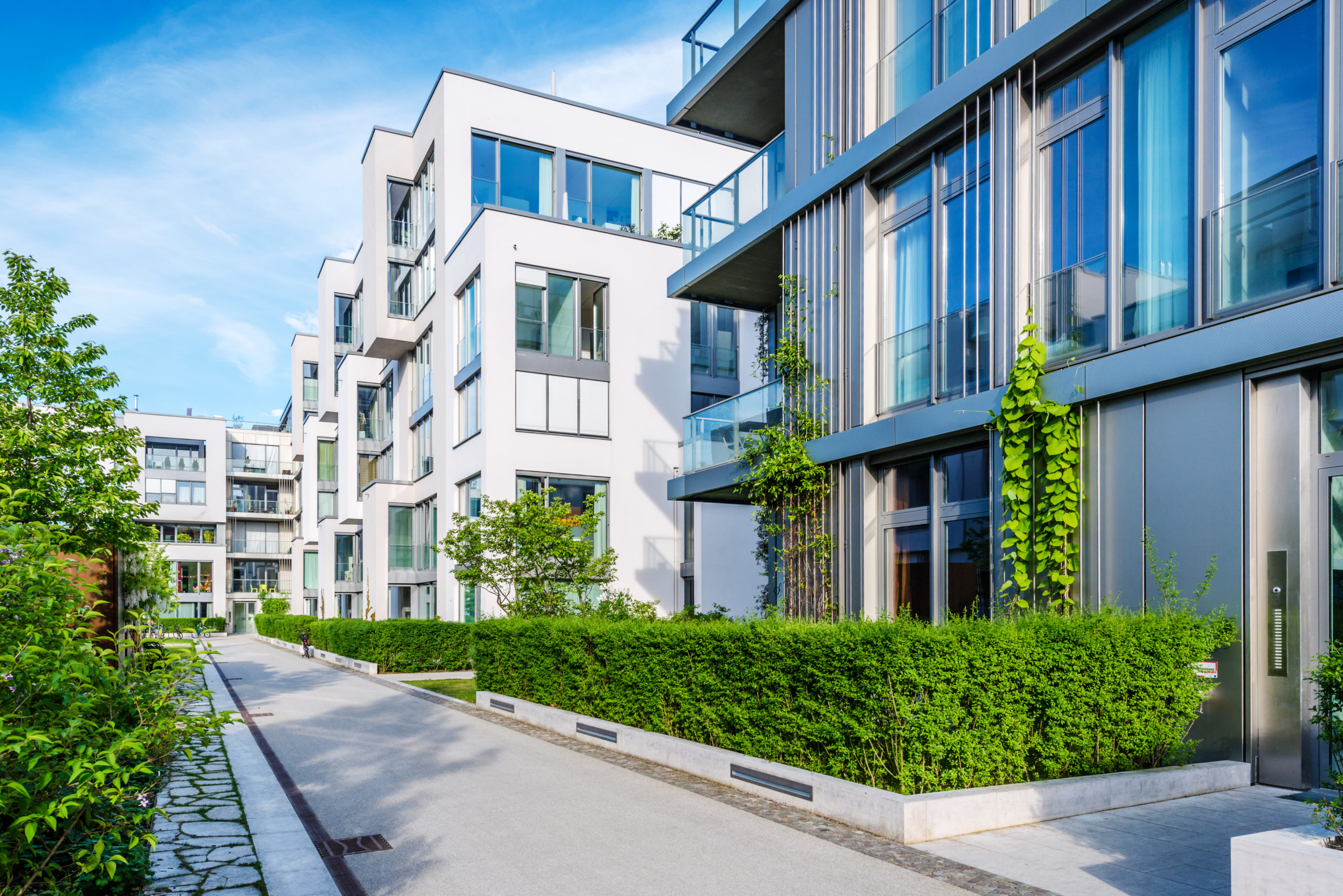 New white apartment houses